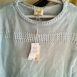 New Elie by Elie Tahari Light Blue Sweater SZ Medium